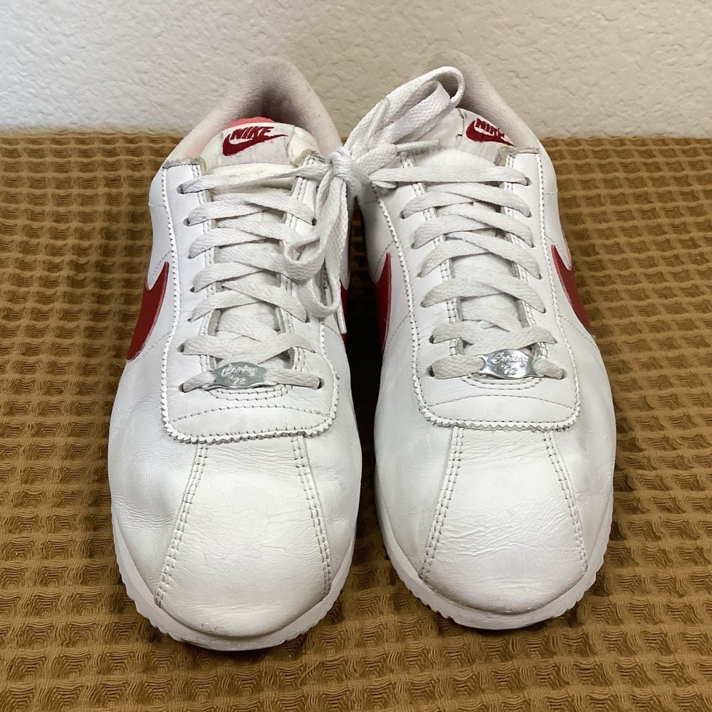 Nike Cortez Basic Leather OG Mens Sz 10 Forrest Gump White Red Blue 882254-164 - Picture 8 of 10
